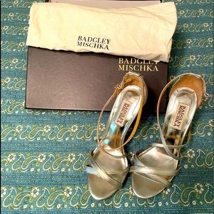 Badgley Mischka silver heels